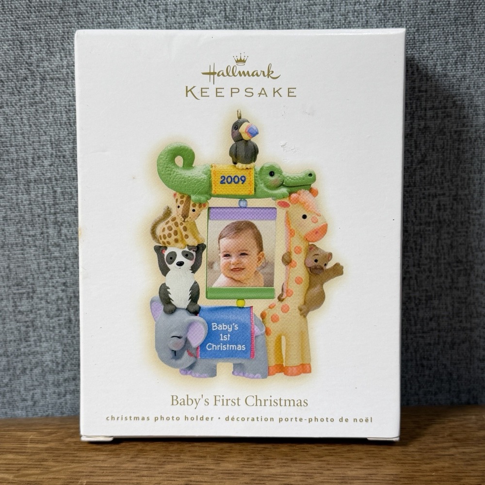 2009 Baby's First Christmas Hallmark Keepsake Ornament Photo Animals Rare
